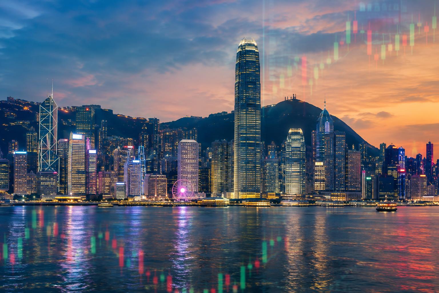 香港維港夜景與金融區實景